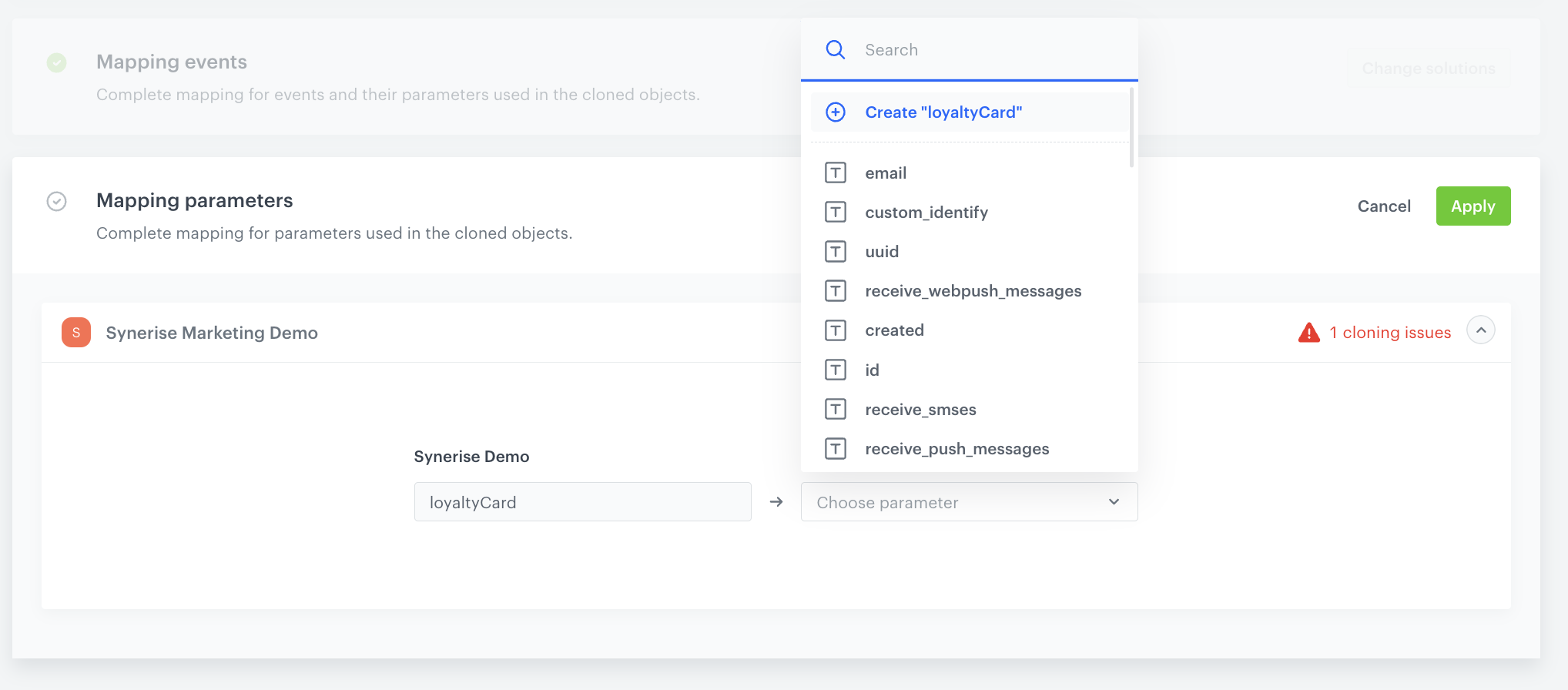 Mapping parameters that don't exist in the target workspace