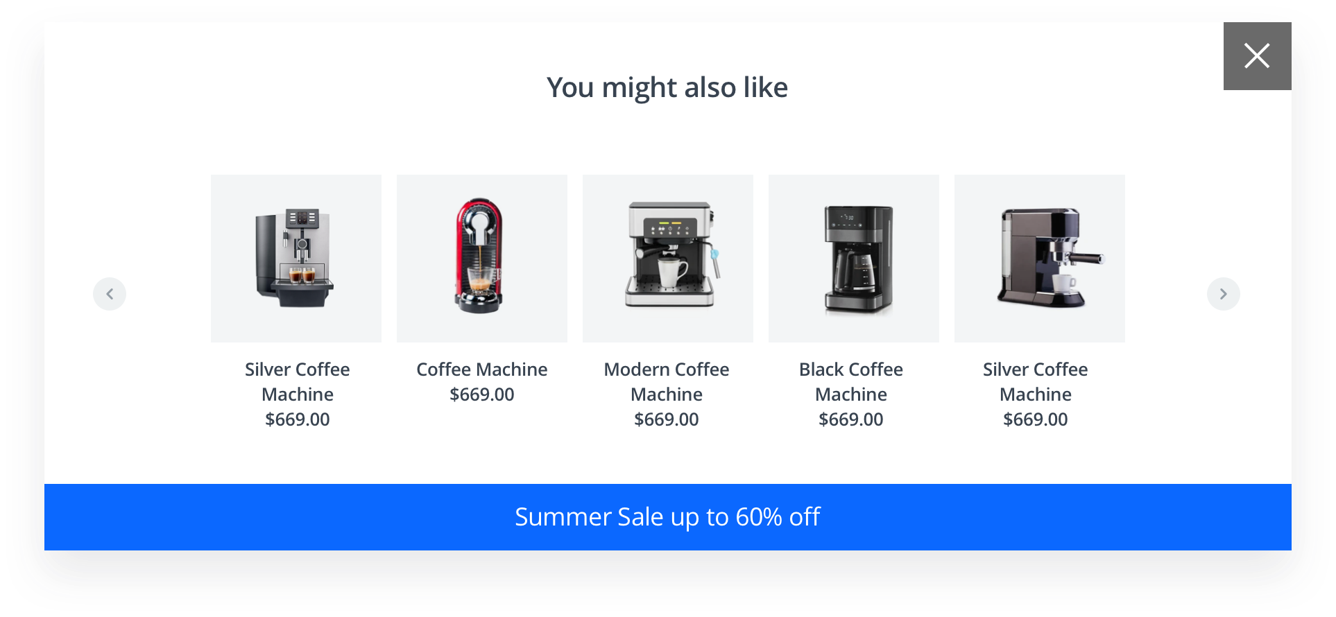 Example of dynamic content with carousel on a website