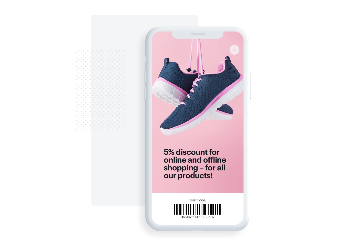 Screenshot presenting discount for installig the application