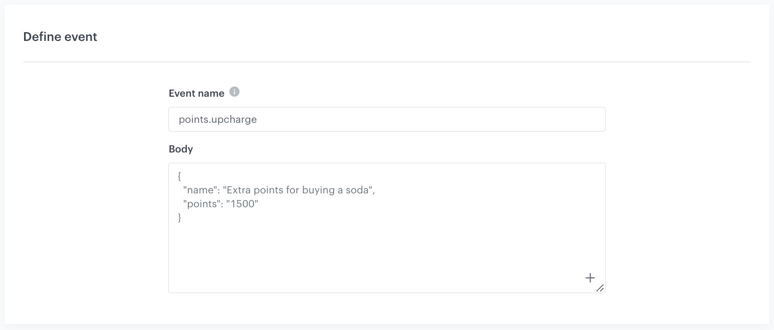 The view of the Generate Event node configuration