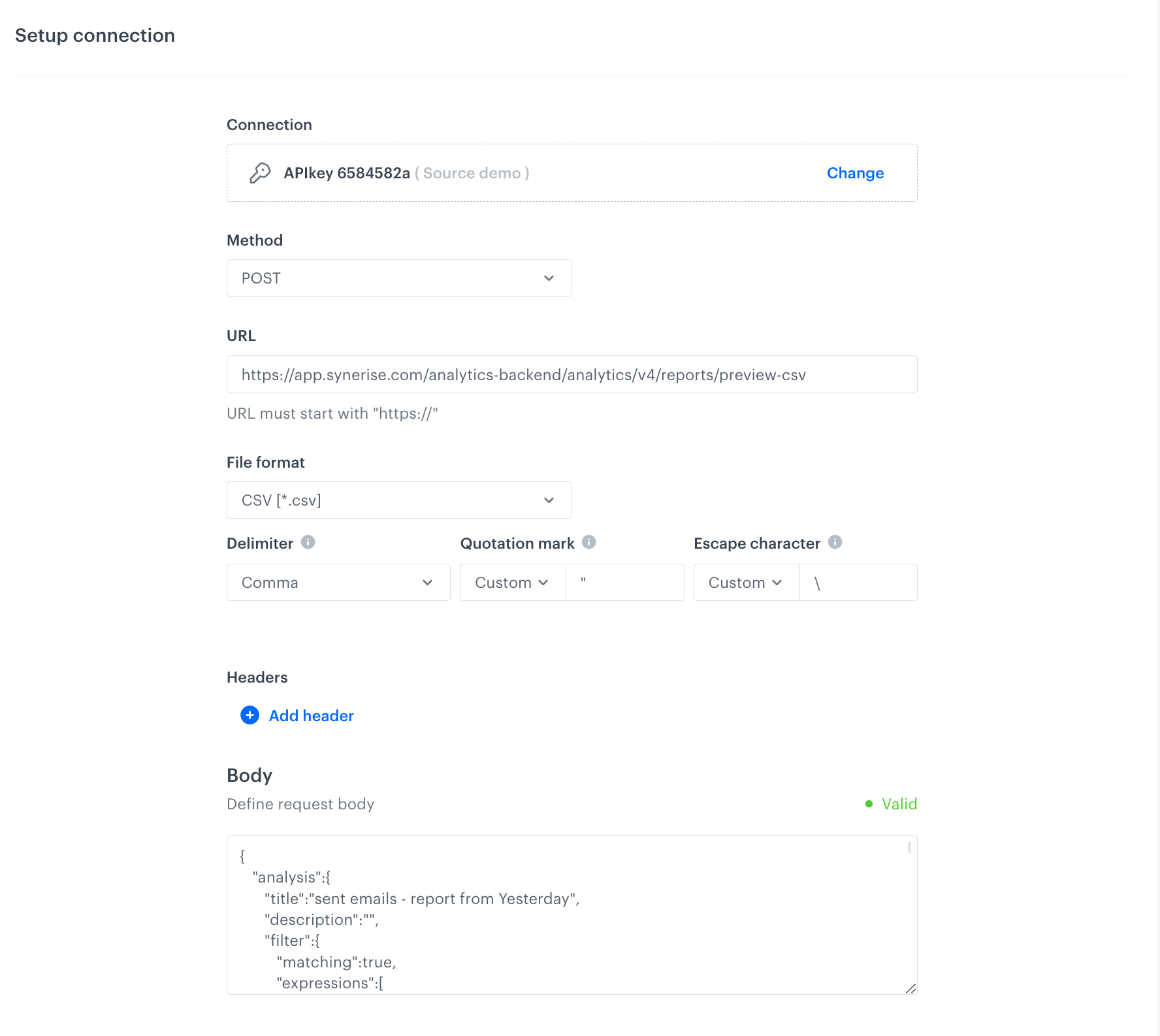 The configuration of the Get File node