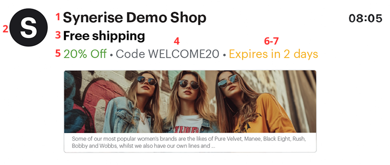 The view of the configured Gmail Promotions Annotation with corresponding fields from the config form