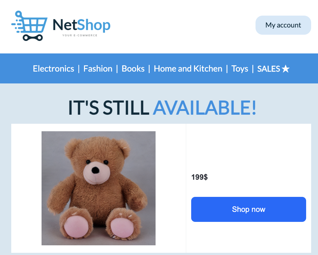 The view of the html block