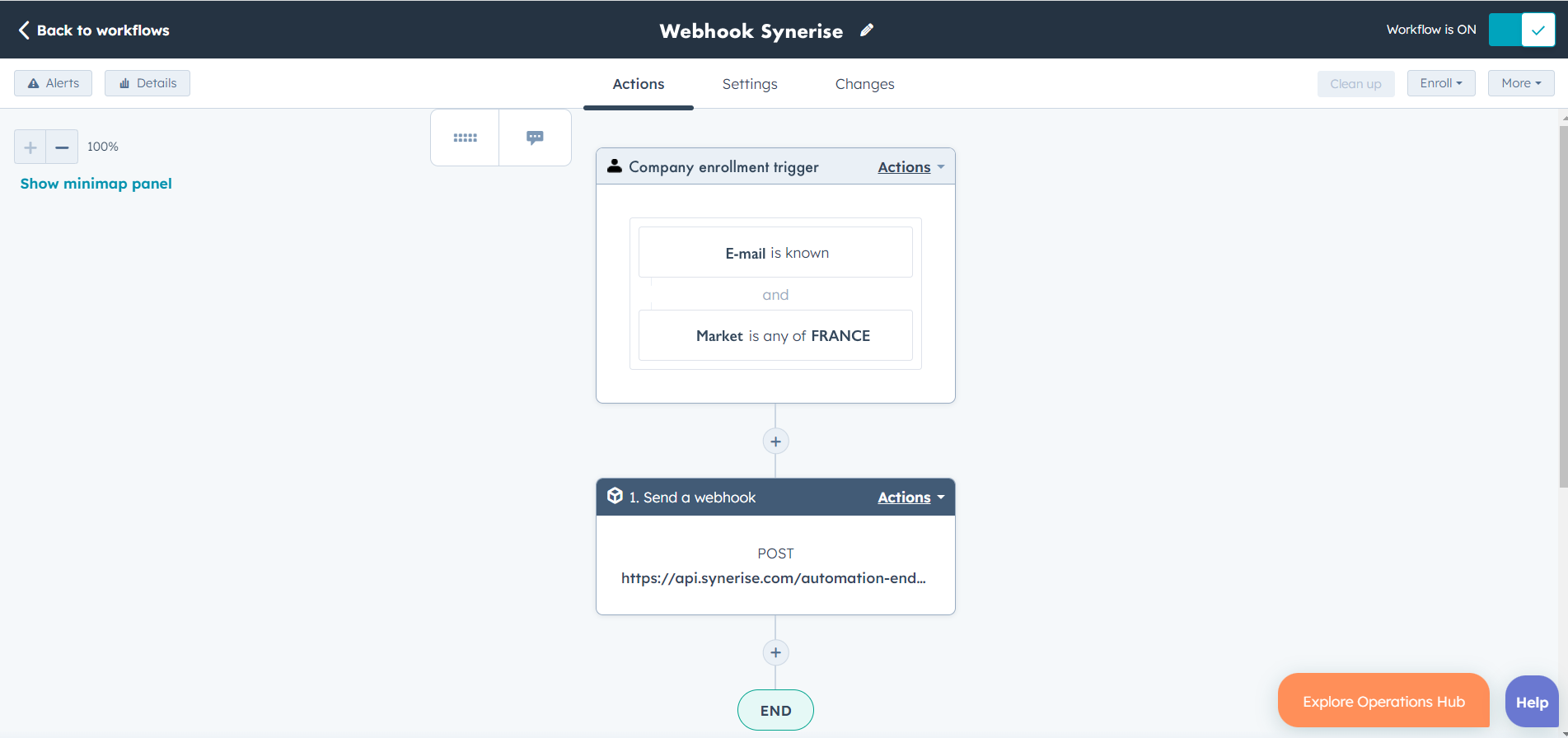 HubSpot workflow configuration