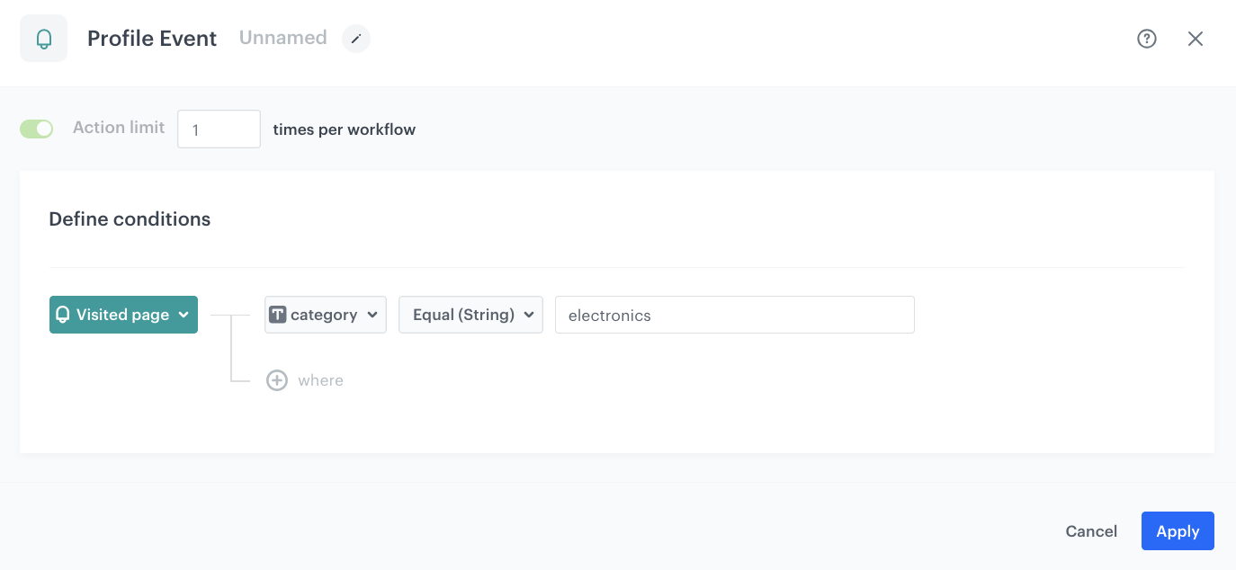 Profile Event node in automation