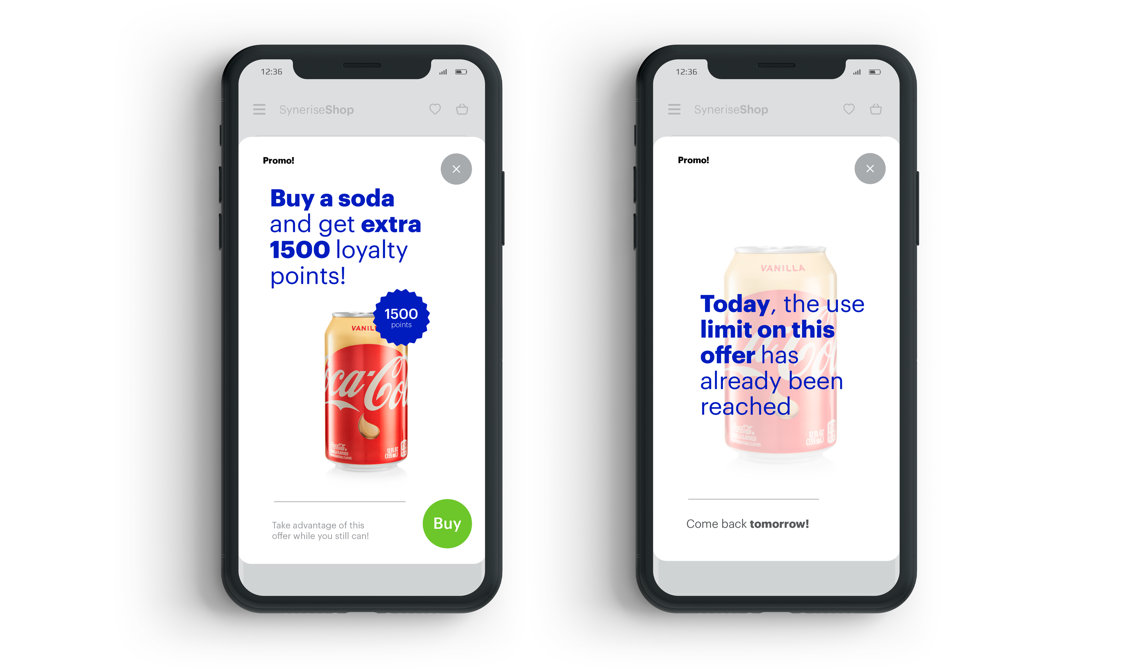 Mobile view of an example of promotion content
