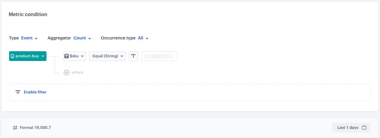 The view of the metric configuration