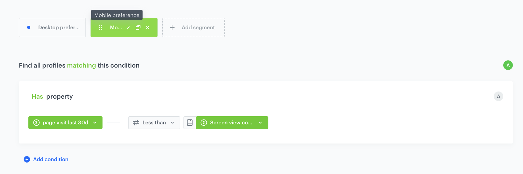 The view of the segment with more mobile application visits