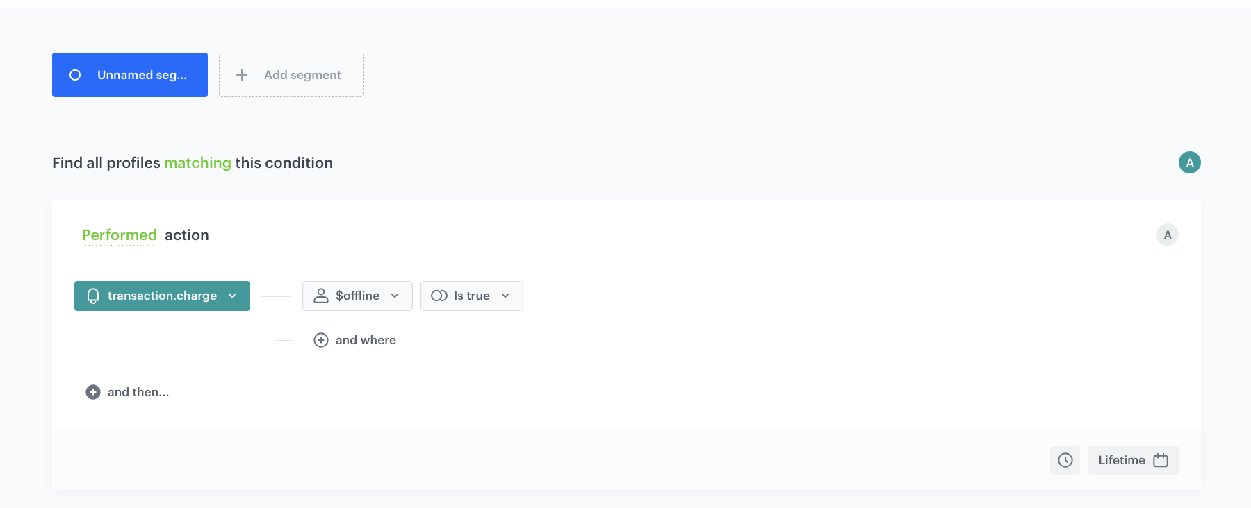The view of the segmentation configuration