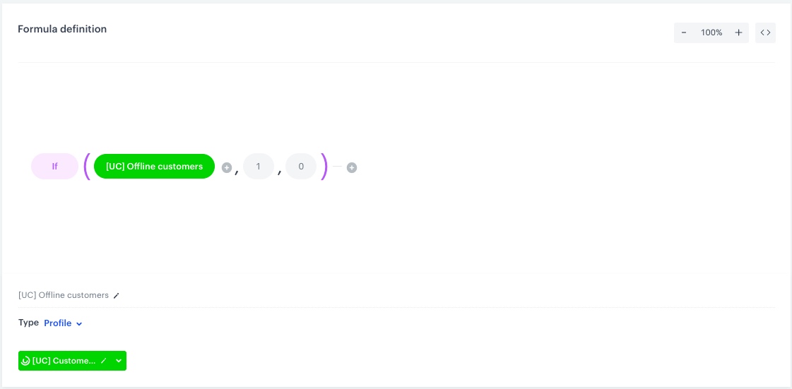 The view of the expression configuration
