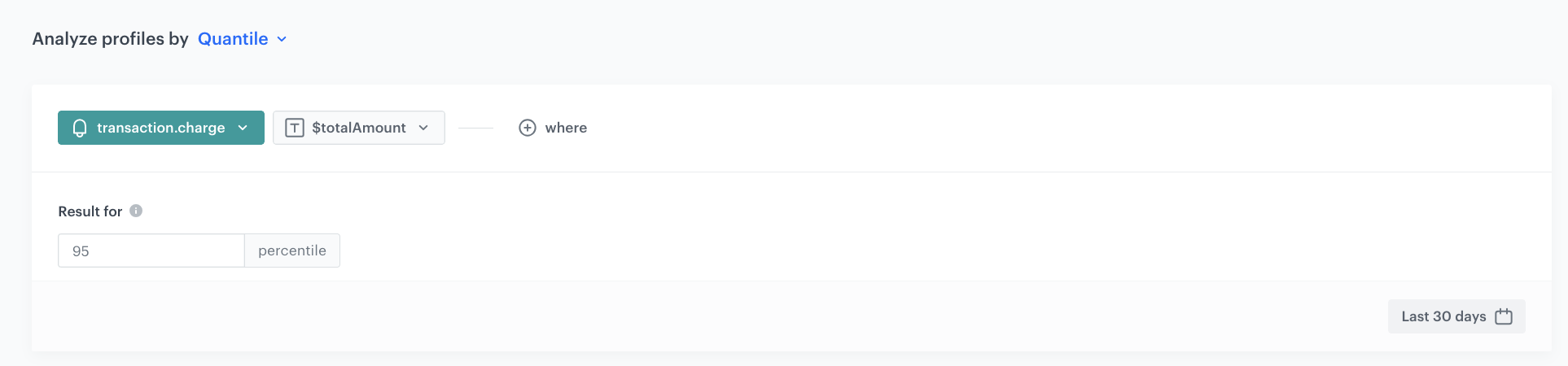 Example setup of aggregate to capture outliers