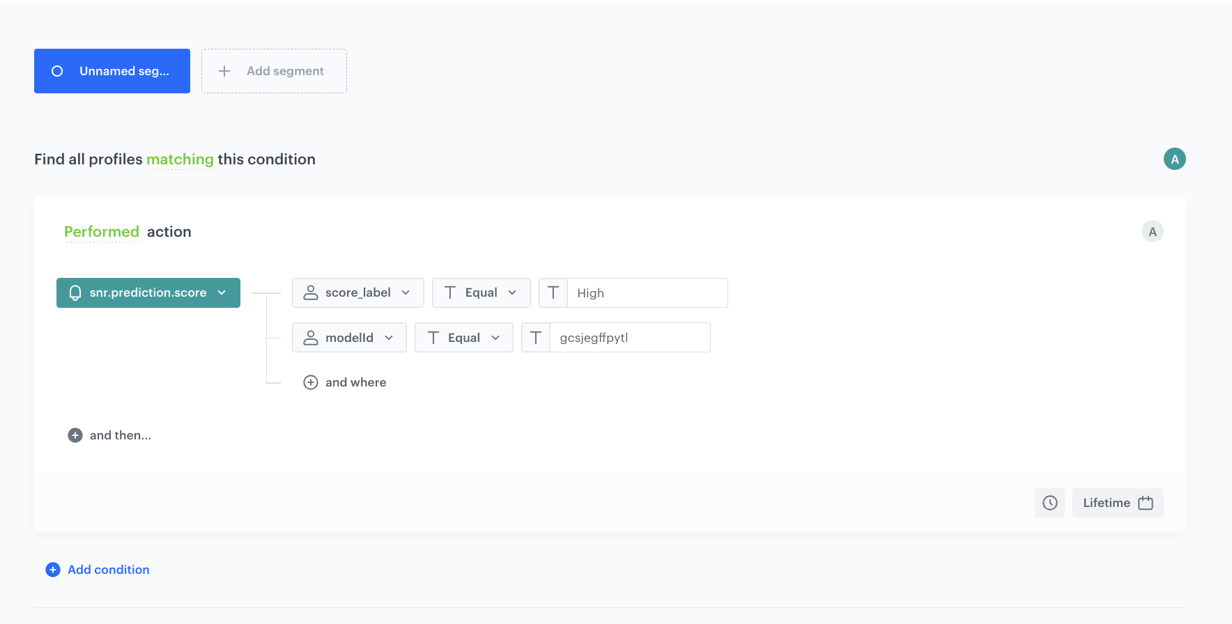 Segment configuration