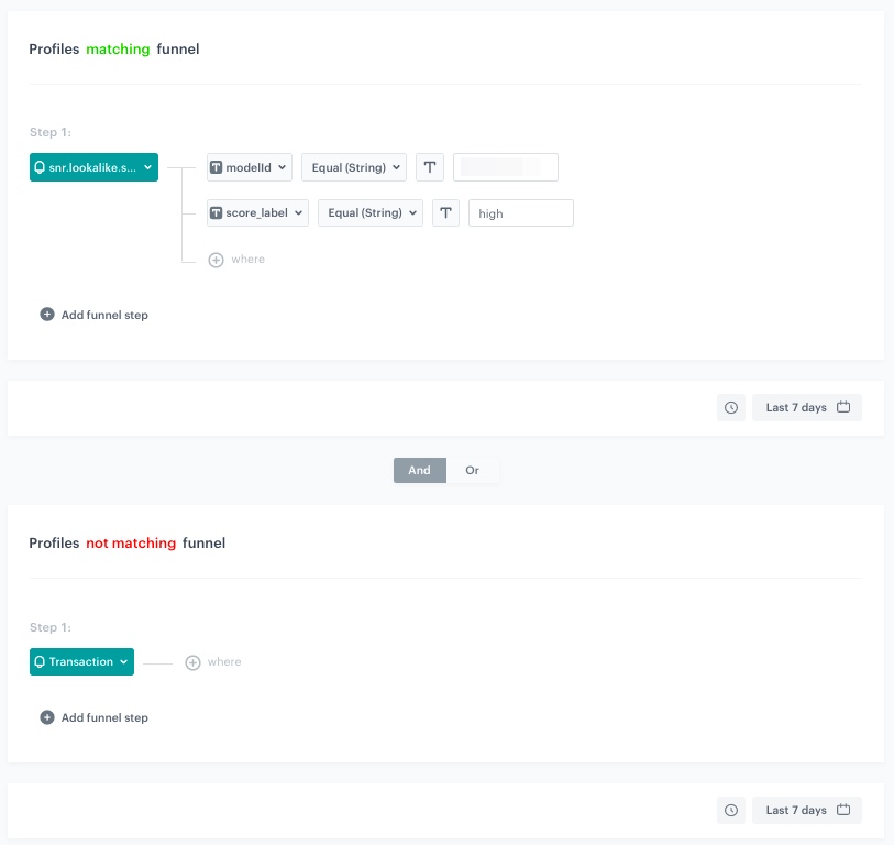 Profile Filter node configuration