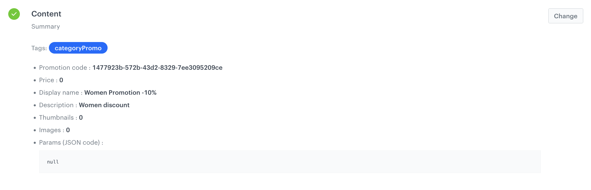 Configuration of the content