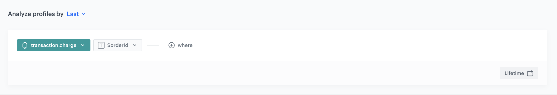 Configuration of the last transaction order ID aggregate