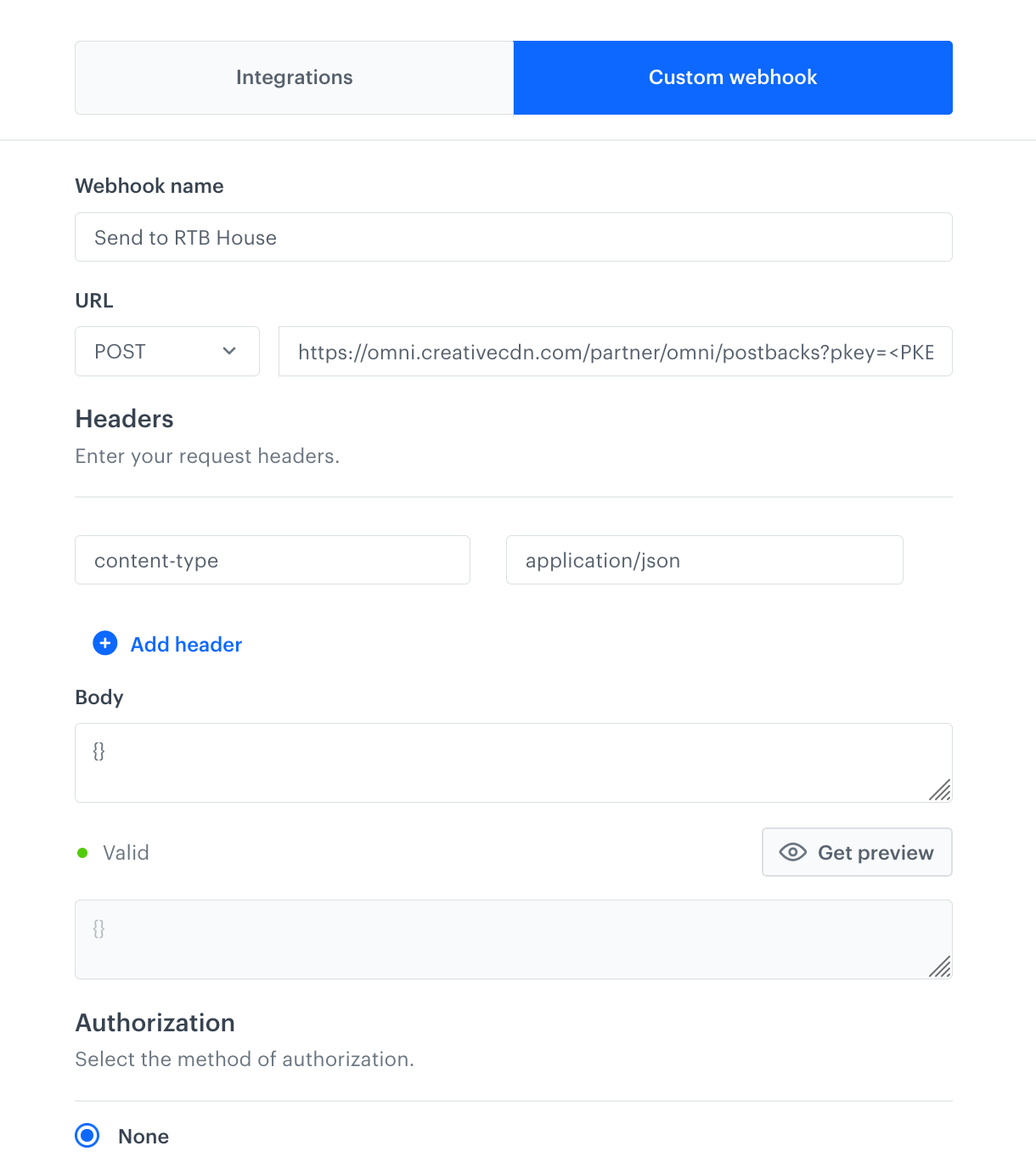 Outgoing Integration definition