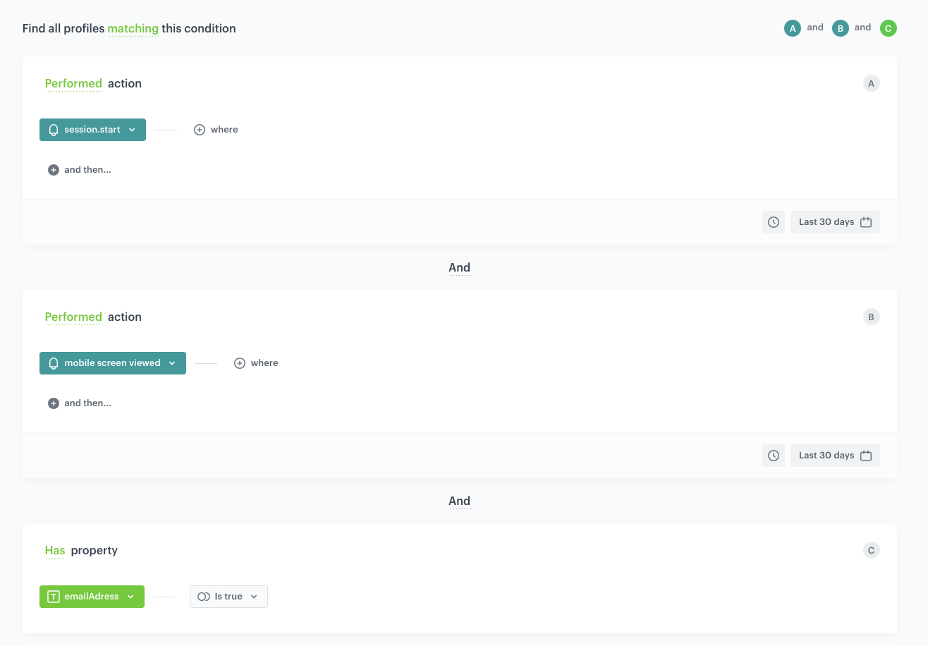 The configuration of the segmentation