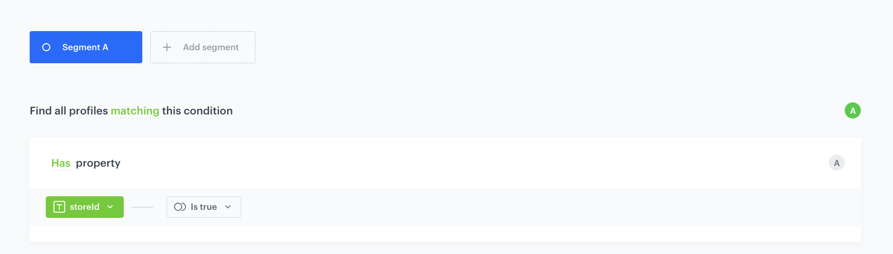 Configuration of the segmentation