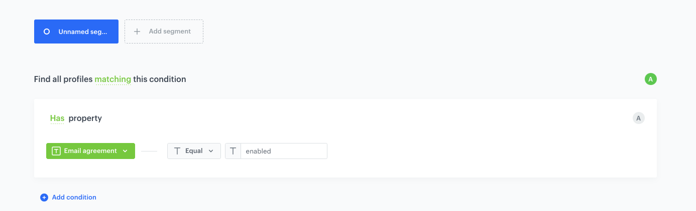 The configuration of the segmentation