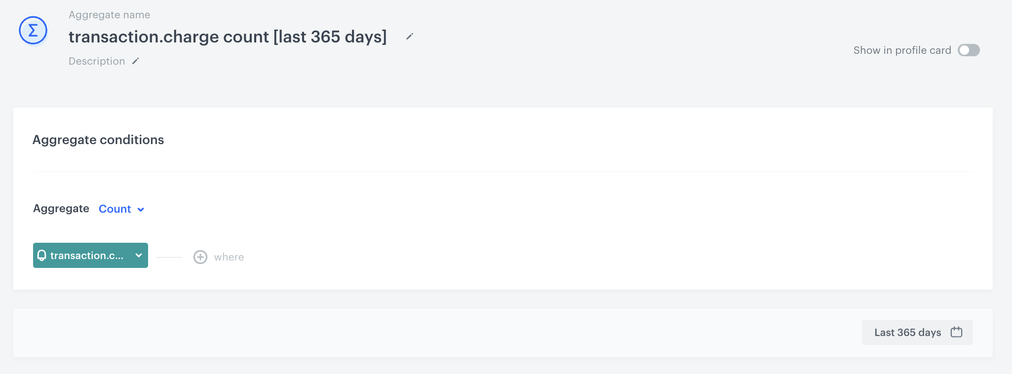 Example settings of the aggregate