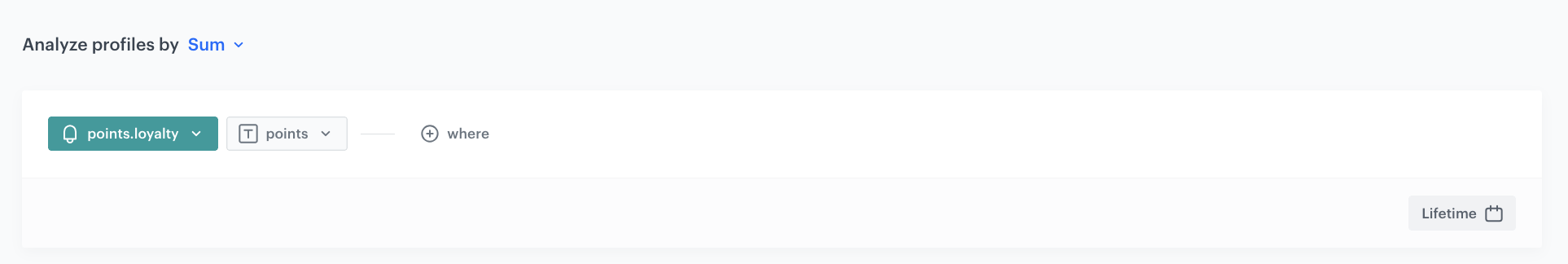 Configuration of the earned loyalty points sum aggregate