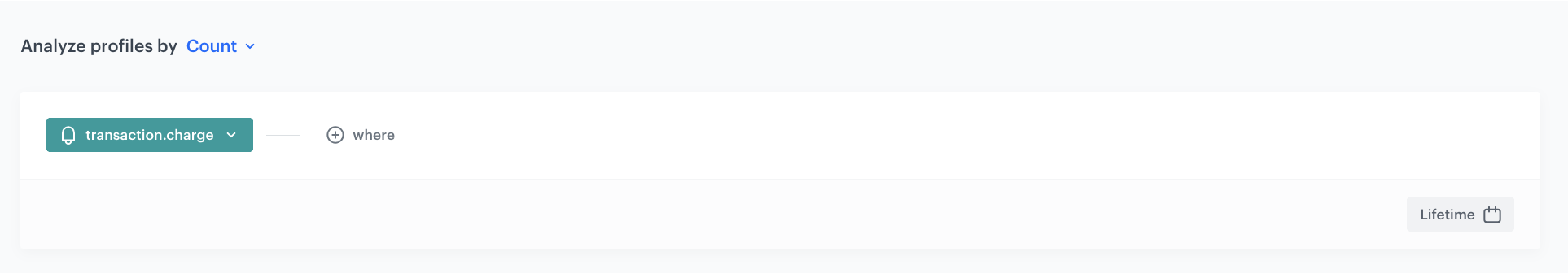 Configuration of the number of transactions aggregate