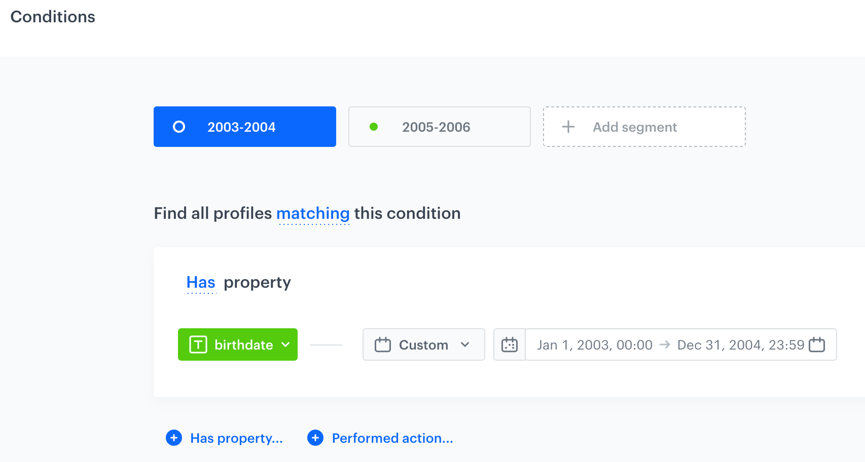 The configuration of the segmentation with the Custom operator