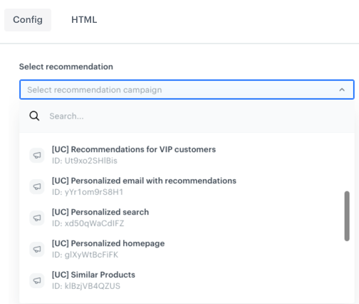 Recommendation list