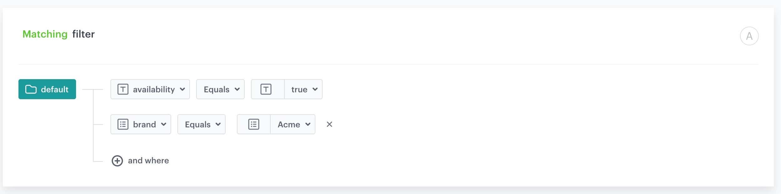 Configuraion of the filters