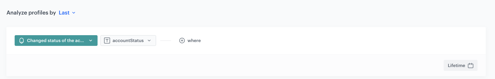 Decision Hub Last aggregate returning the last accountStatus parameter of account.status events in a customer's lifetime