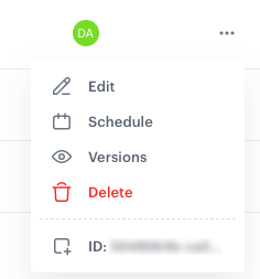 Document scheduling settings in the old interface