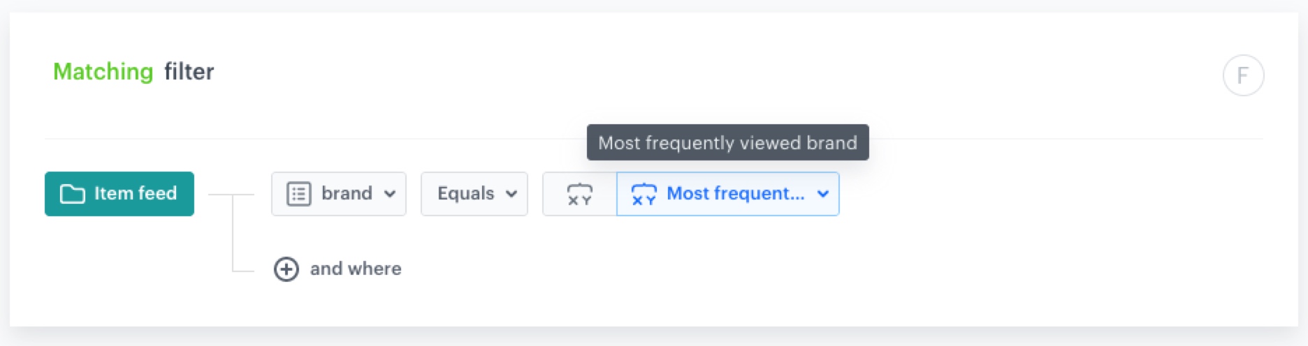 Visual Builder filter in AI Hub comparing a value derived from a Synerise expression