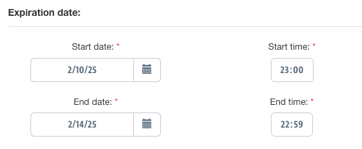 VTEX promotion schedule section