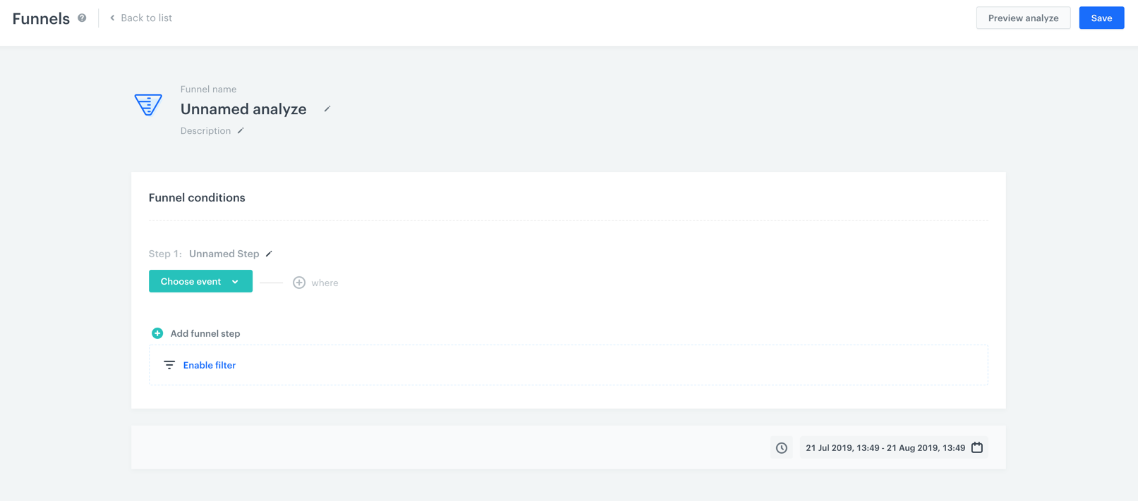 New funnel creation form in Decision Hub showing name and step configuration fields