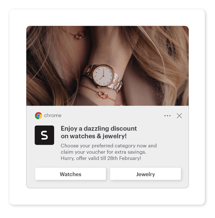 Web push with voucher and promotion for different categories — Synerise ...