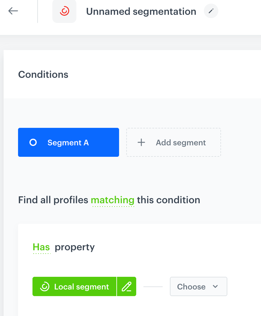 A local segment added to the conditions of the segmentation