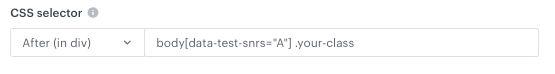 CSS selector configuration