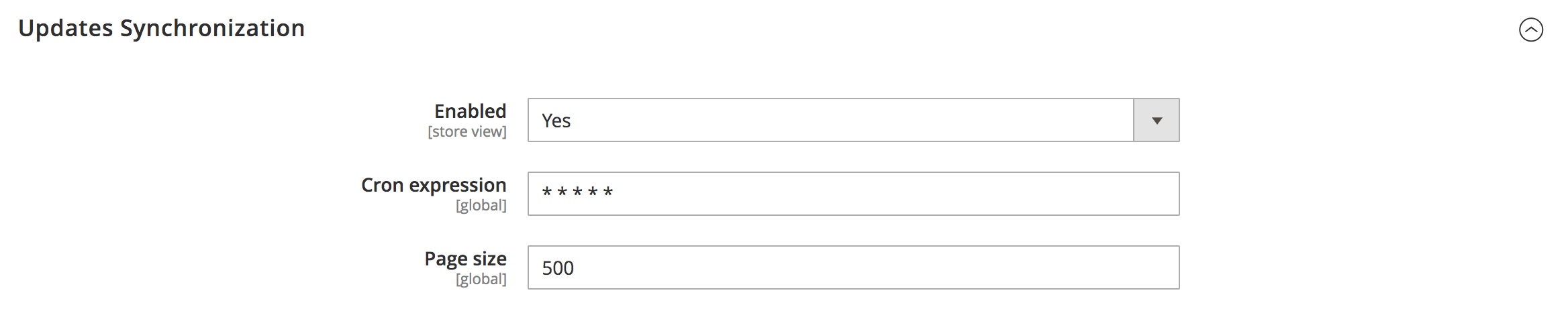 Magento Synerise plugin Update Synchronization section with cron expression settings