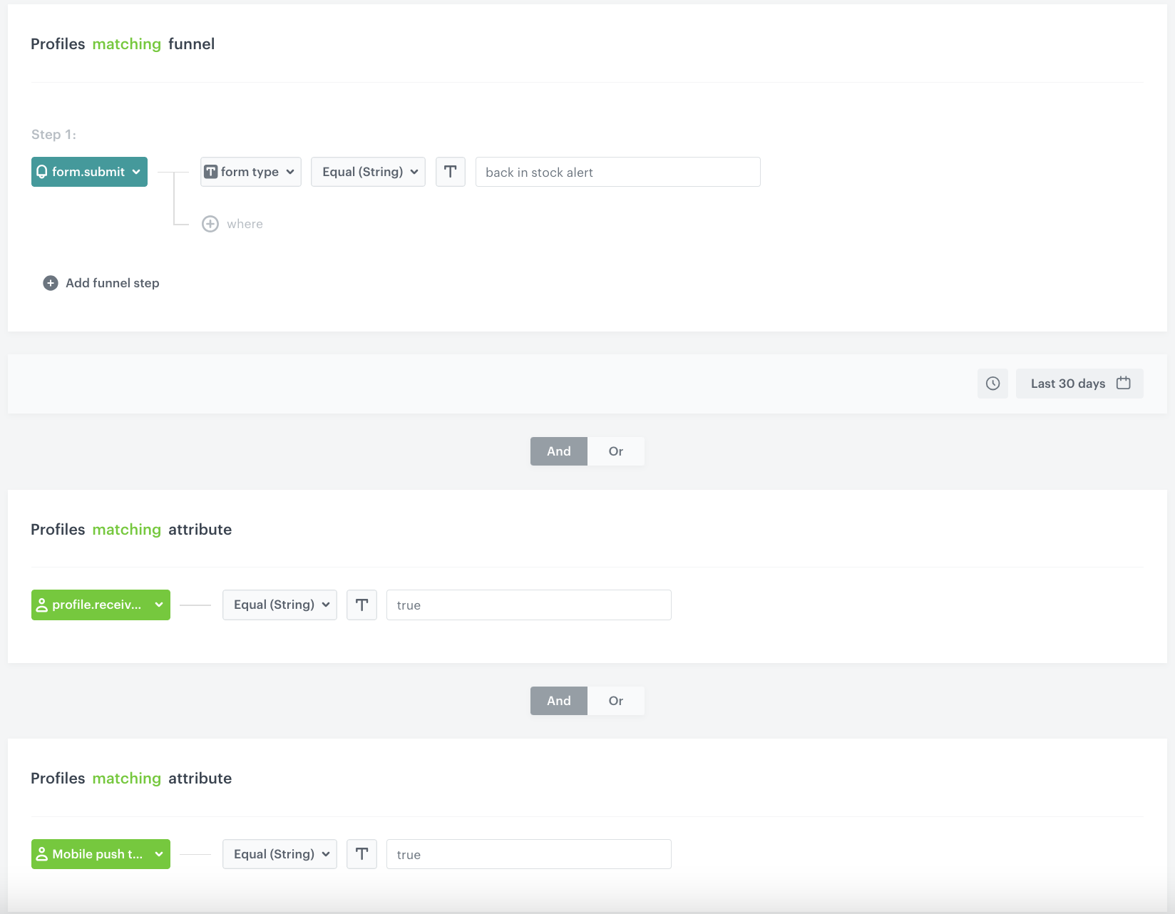 Automation Hub Audience node configuration checking push notification consent and active mobile device