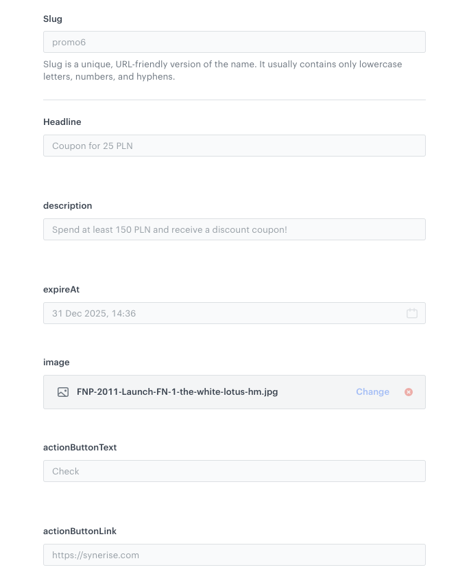 Brickworks record form filled with promotional banner details