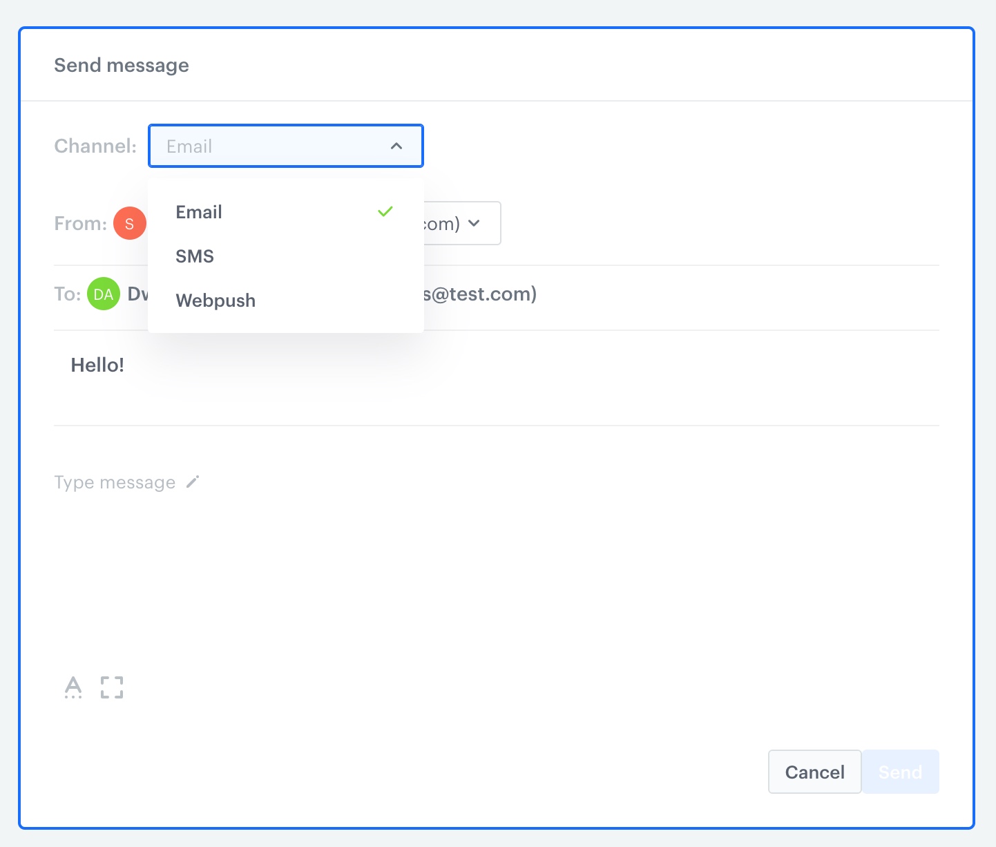 The Messages tab on the profile