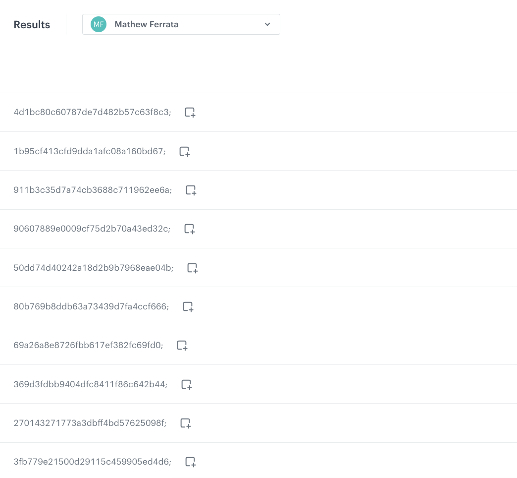 Decision Hub aggregate result showing SKU and price pairs for the last 10 visited products