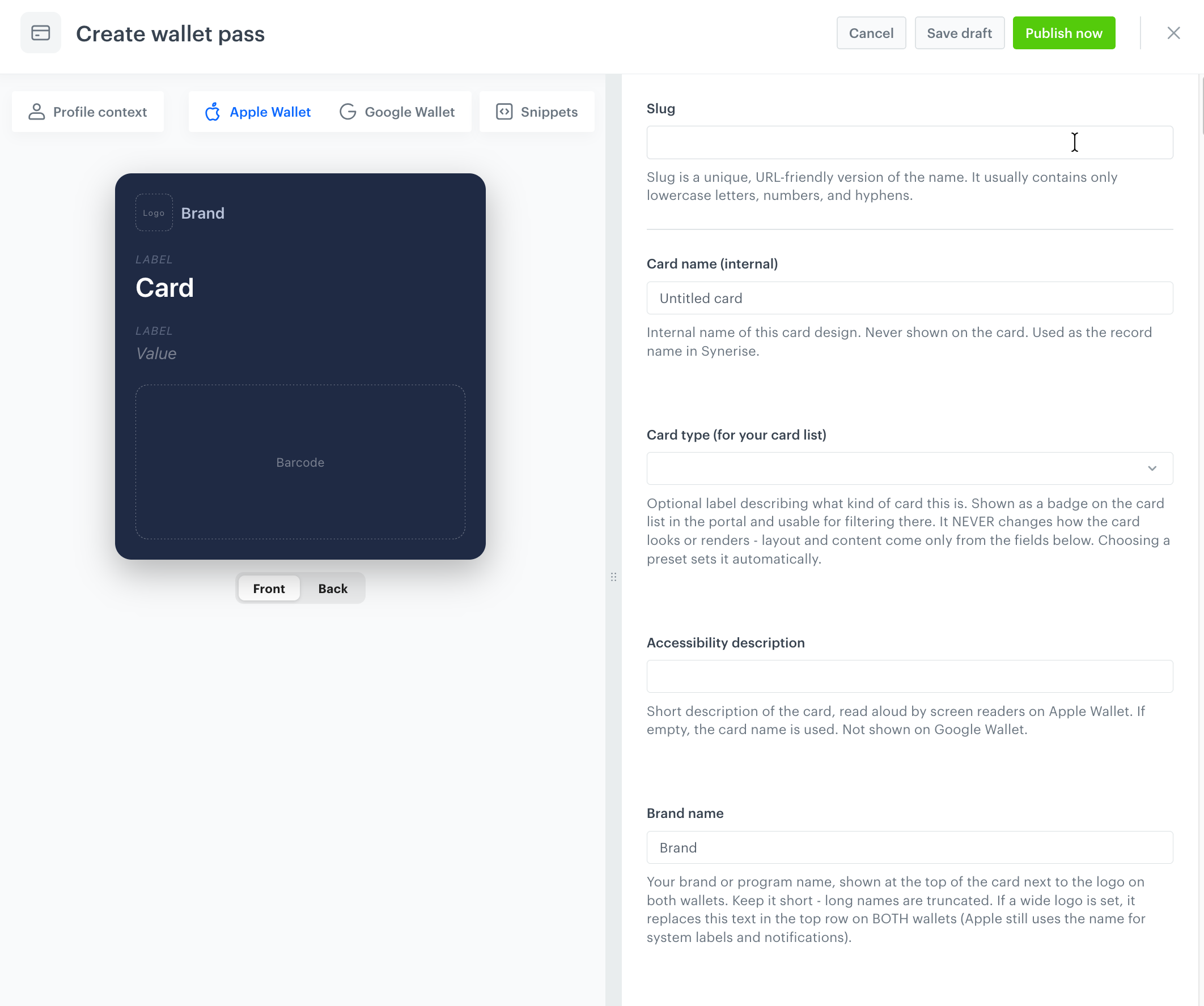 Wallet pass editor