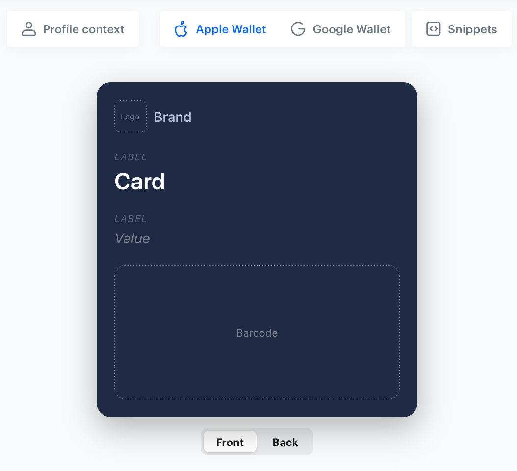 Wallet pass preview area