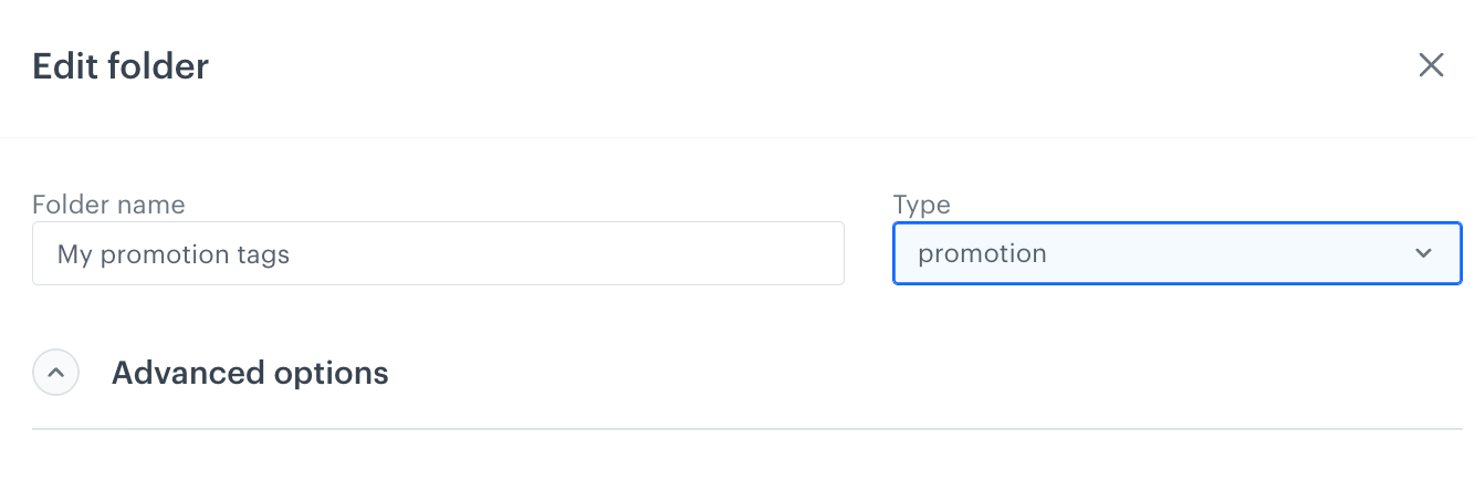 In the tag folder settings, you can check the folder type;