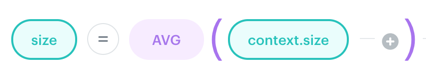 AVG function example in AI Hub recommendation filter returning items with the average size relative to the currently browsed product