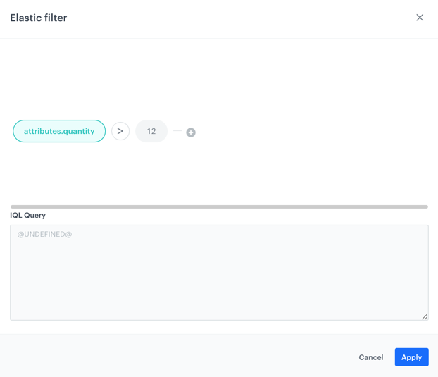 IQL query filter in AI Hub restricting recommendations to items with stock quantity greater than 12