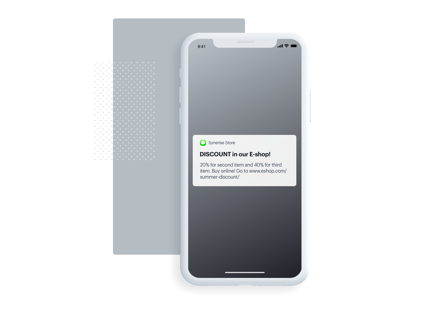 Screenshot presenting personalized sms