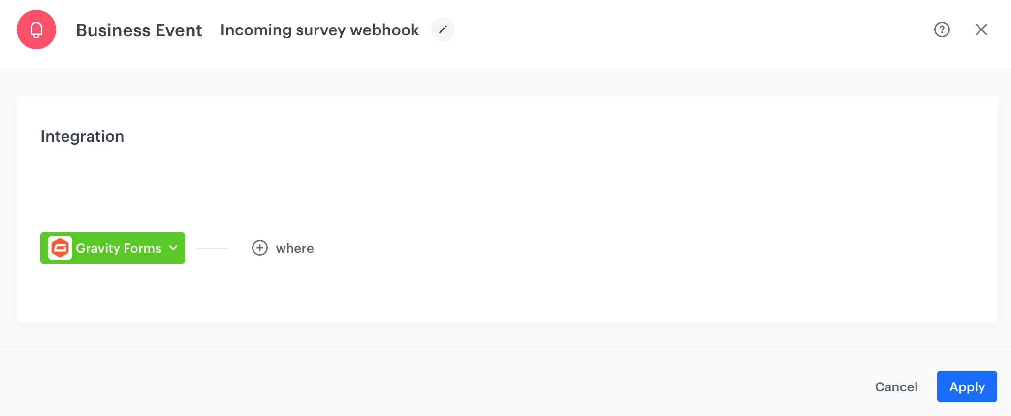 Configuring the Business Event node