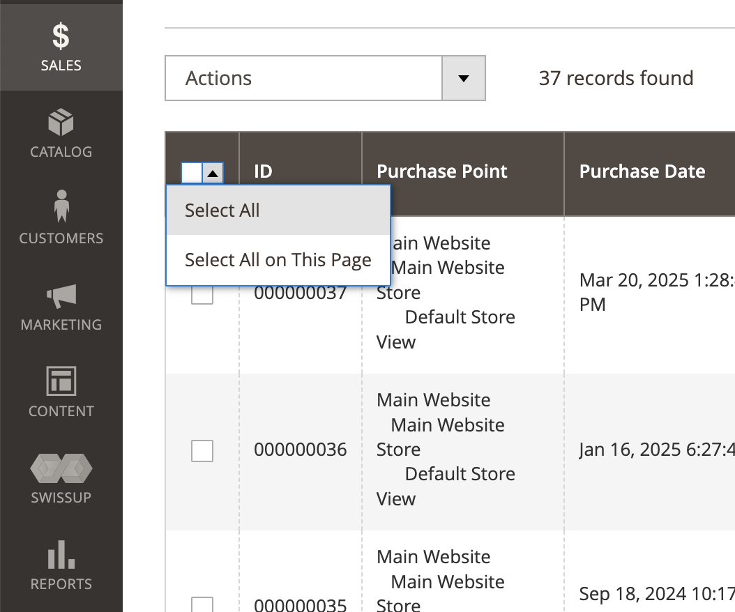 Batch select option